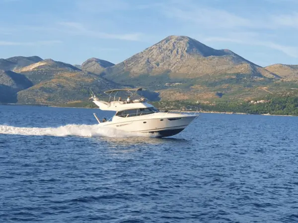 Private yacht on a full-day coastal passage